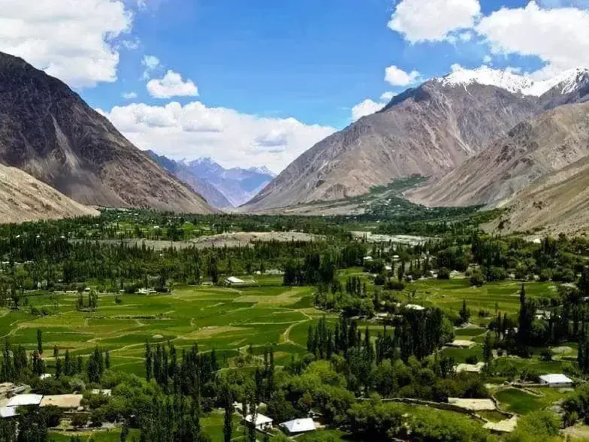 Chitral valley landscape in northern Pakistan